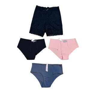 Victorias Secret Lace Trim Underwear 4 Pack Seamless Brief Panties M NWT